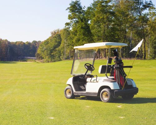 golf cart on golf course